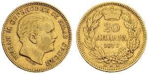 20 Dinaro Serbia Oro Milan I de Serbia