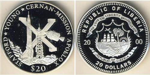 20 Dollar Liberia Argent 