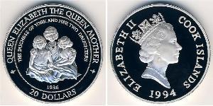 20 Dollar Îles Cook Argent 