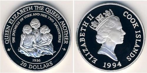 20 Dollar Îles Cook Argent 