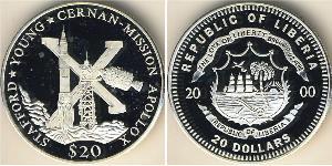 20 Dollar Liberia Silber 