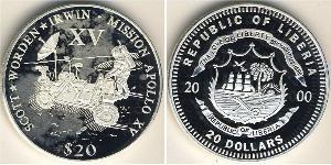 20 Dollar Liberia Silber 