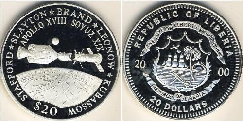 20 Dollar Liberia Silber 
