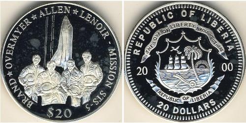 20 Dollar Liberia Silber 