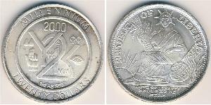 20 Dollar Liberia Silver 