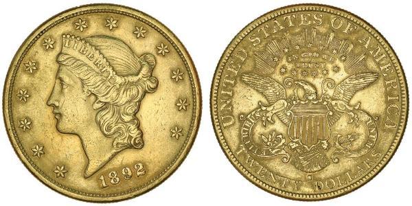 20 Dollar 美利堅合眾國 (1776 - ) 金 
