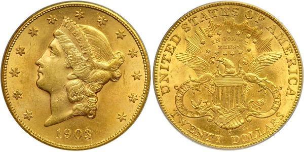 20 Dollar 美利堅合眾國 (1776 - ) 金 