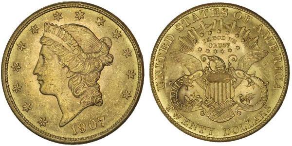 20 Dollar 美利堅合眾國 (1776 - ) 金 