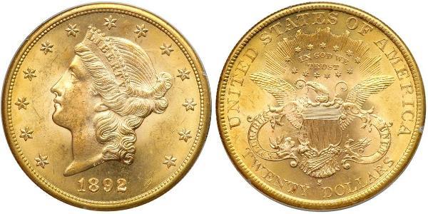 20 Dollar 美利堅合眾國 (1776 - ) 金 