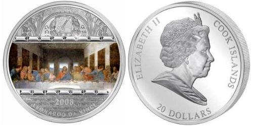 20 Dollar Cook Islands 銀 伊丽莎白二世 (1926-2022)