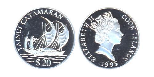 20 Dollar Cook Islands 銀 