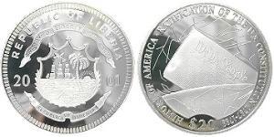 20 Dollar Liberia 銀 