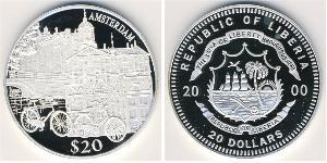 20 Dollar Liberia 銀 