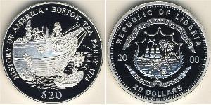 20 Dollar Liberia 銀 