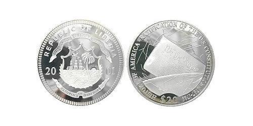 20 Dollar Liberia 銀 