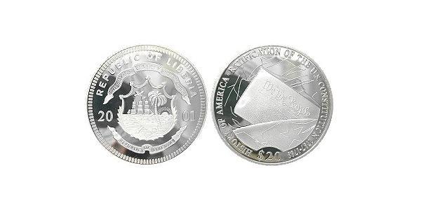20 Dollar Liberia 銀 