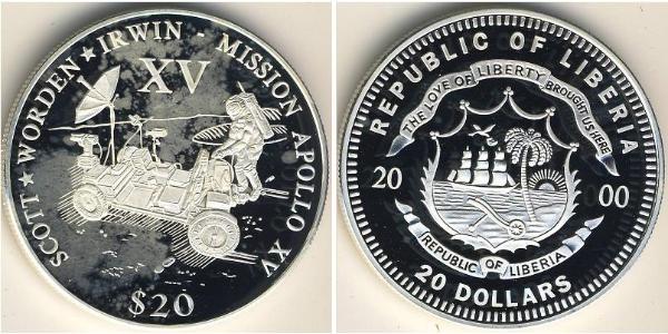 20 Dollar Liberia 銀 