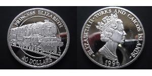 20 Dollar Turks and Caicos Islands 銀 伊丽莎白二世 (1926-2022)