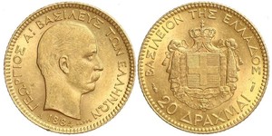 20 Drachma Regno di Grecia (1832-1924) Oro Georges Ier de Grèce (1845- 1913)