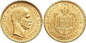 20 Drachma Regno di Grecia (1832-1924) Oro Georges Ier de Grèce (1845- 1913)