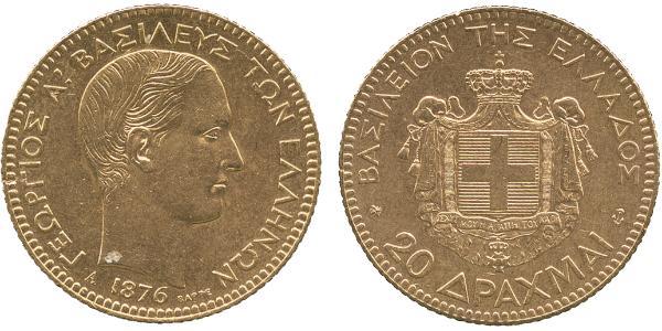 20 Drachma Regno di Grecia (1832-1924) Oro Georges Ier de Grèce (1845- 1913)