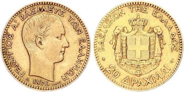 20 Drachma Regno di Grecia (1832-1924) Oro Georges Ier de Grèce (1845- 1913)
