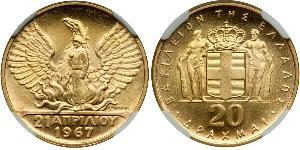 20 Drachma Regno di Grecia (1944-1973) Oro 