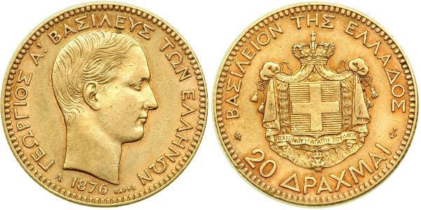 20 Drachma 希臘王國 金 乔治一世 (希腊) (1845 - 1913)