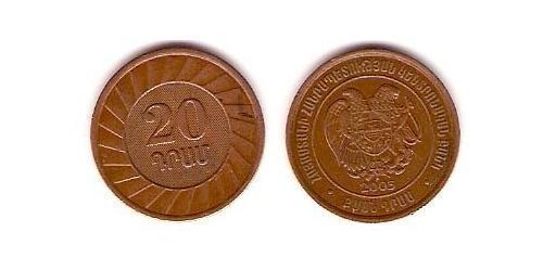 20 Dram Armenia (1991 - ) Rame/Acciaio 