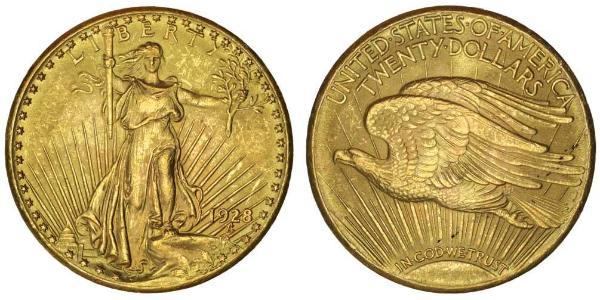 20 Dólar Estados Unidos de América (1776 - ) Oro 