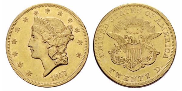 20 Dólar Estados Unidos de América (1776 - ) Oro 