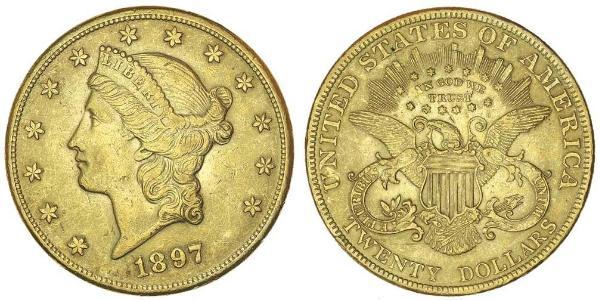 20 Dólar Estados Unidos de América (1776 - ) Oro 