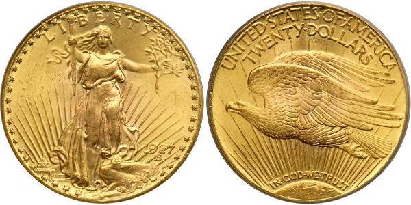 20 Dólar Estados Unidos de América (1776 - ) Oro 
