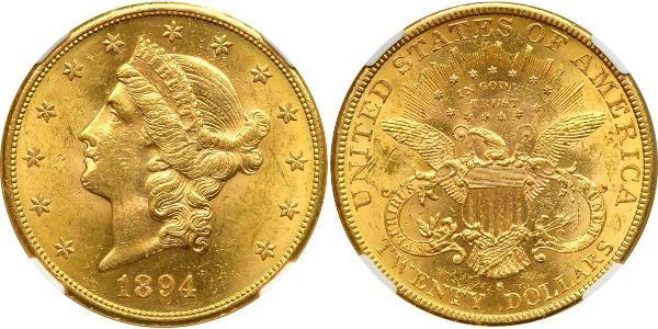 20 Dólar Estados Unidos de América (1776 - ) Oro 