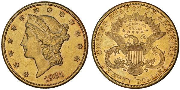 20 Dólar Estados Unidos de América (1776 - ) Oro 