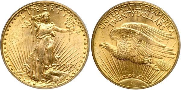 20 Dólar Estados Unidos de América (1776 - ) Oro 