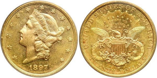 20 Dólar Estados Unidos de América (1776 - ) Oro 