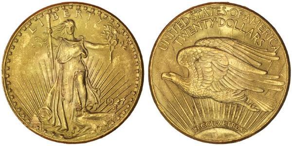 20 Dólar Estados Unidos de América (1776 - ) Oro 