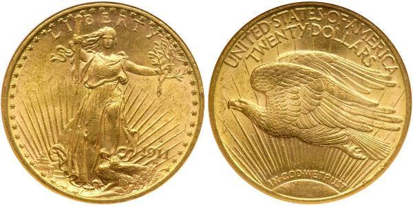 20 Dólar Estados Unidos de América (1776 - ) Oro 
