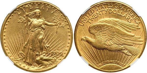 20 Dólar Estados Unidos de América (1776 - ) Oro 