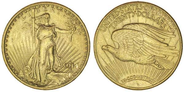 20 Dólar Estados Unidos de América (1776 - ) Oro 
