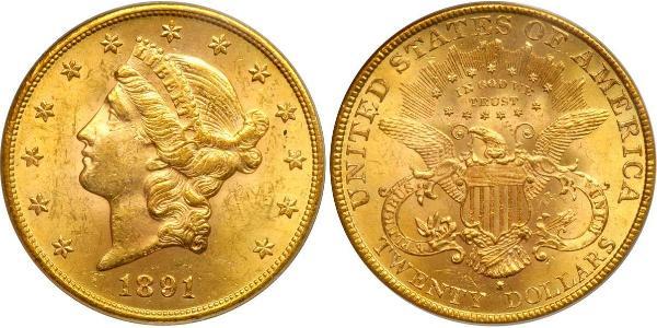 20 Dólar Estados Unidos de América (1776 - ) Oro 