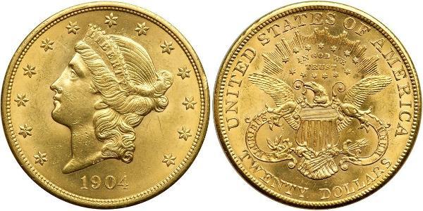 20 Dólar Estados Unidos de América (1776 - ) Oro 