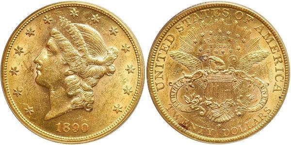 20 Dólar Estados Unidos de América (1776 - ) Oro 