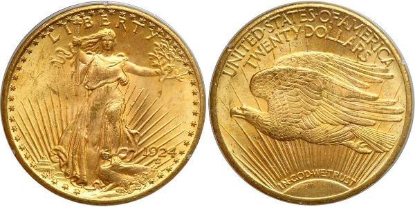 20 Dólar Estados Unidos de América (1776 - ) Oro 