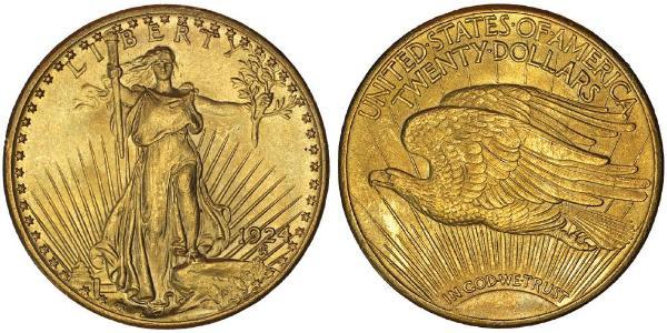 20 Dólar Estados Unidos de América (1776 - ) Oro 