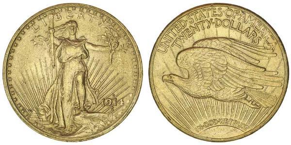 20 Dólar Estados Unidos de América (1776 - ) Oro 