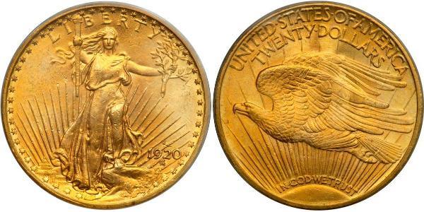 20 Dólar Estados Unidos de América (1776 - ) Oro 