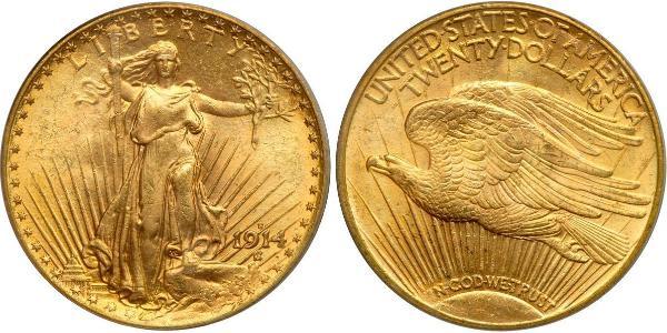 20 Dólar Estados Unidos de América (1776 - ) Oro 