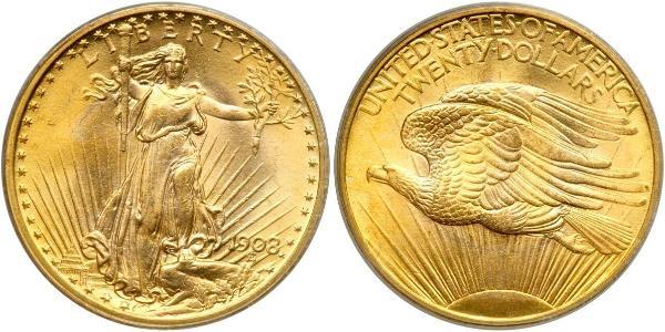 20 Dólar Estados Unidos de América (1776 - ) Oro 